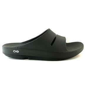 OOFOS OOahh Sport Flex Slide Recovery Sandals Black Men Sz 9 Women Sz 11 EU 42